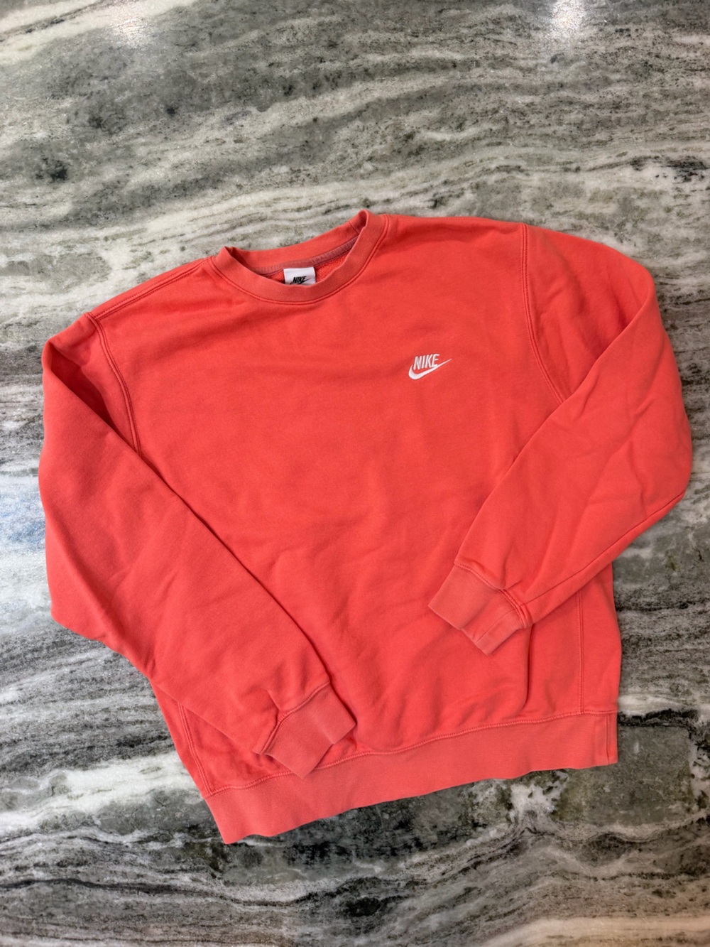 Nike Coral Crewneck Sweatshirt with White Swoosh